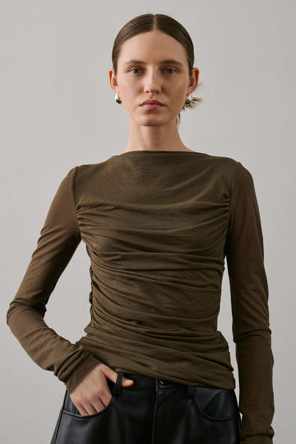 Sweatshirt Gaia Marron-Kaki