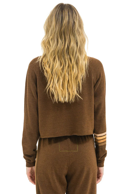 Aviator Nation | Rugby-Stitch Sweatshirt - Chocolate-Espresso