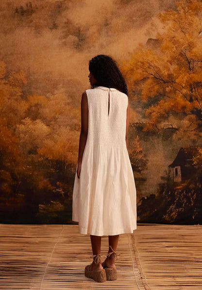 Dress Shibui Stripe Ru Ivory