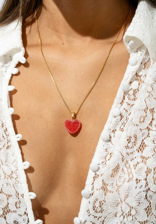Necklace Jelly He Jelly Heart P Watermelon-G