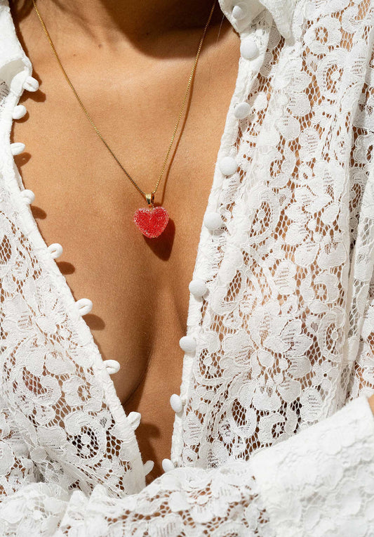 Necklace Jelly He Jelly Heart P Watermelon-G