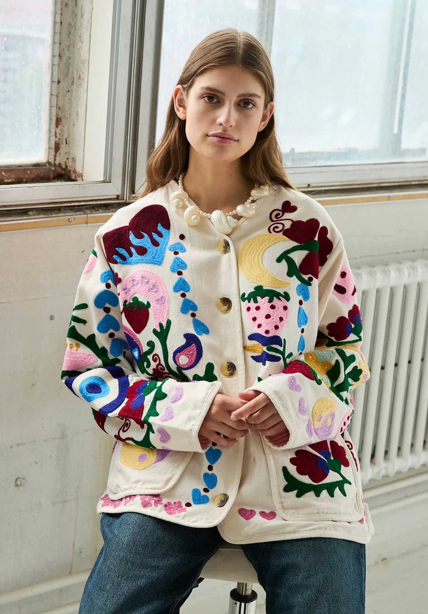 Jacket Se1172 Maggie Suzani White-Rose