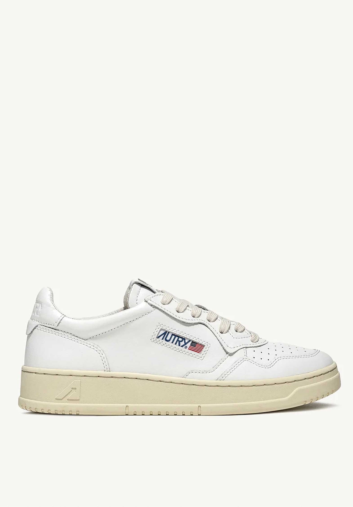 Autry | Medalist Low LL Sneaker - White & Beige Suede White-White