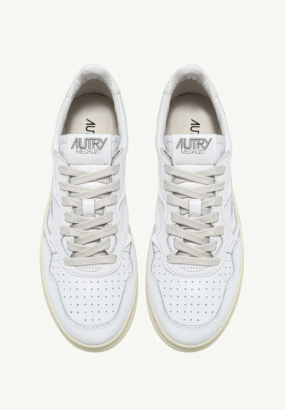 Autry | Medalist Low LL Sneaker - White & Beige Suede White-White