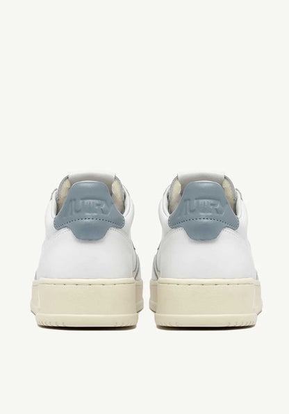 Autry | Medalist Low Sneaker - White, Silver & Blue White-Silver-Blue