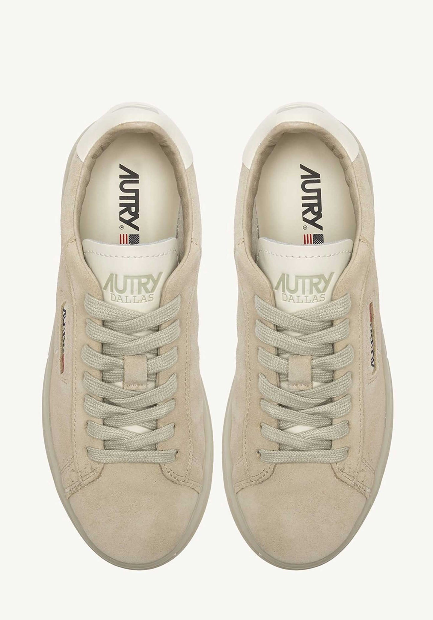 Autry | Dallas Low Sneaker in Suede Papyrus-Marsh