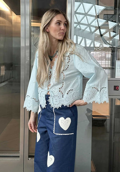 Blouse Se1566 Anjali Top Crystal-Blue