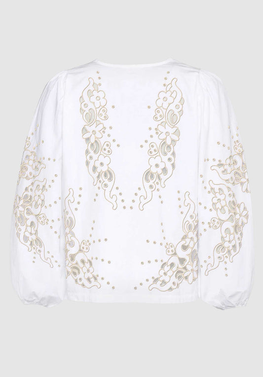Denim Blouse Se1 Magdalena Top Ecru