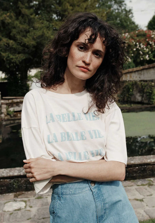 Tee Shirt Imprime Ida-belle Creme
