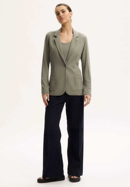 Majestic | Single-Breasted Viscose Jacket - Kaki Green Kaki-Army