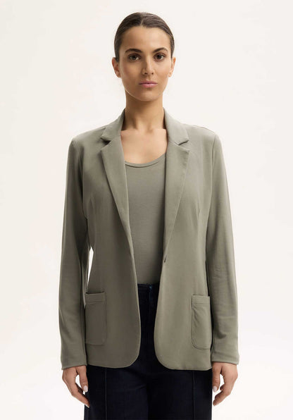 Majestic | Single-Breasted Viscose Jacket - Kaki Green Kaki-Army
