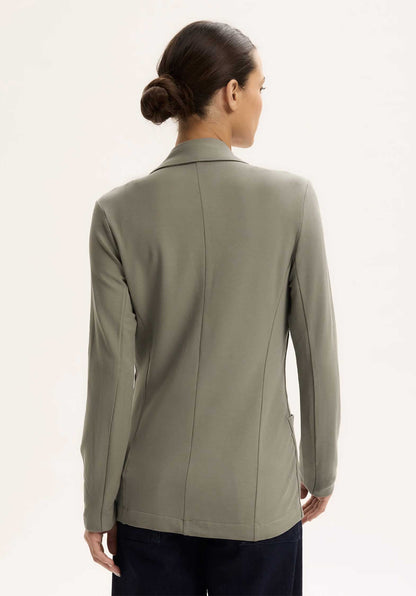 Majestic | Single-Breasted Viscose Jacket - Kaki Green Kaki-Army