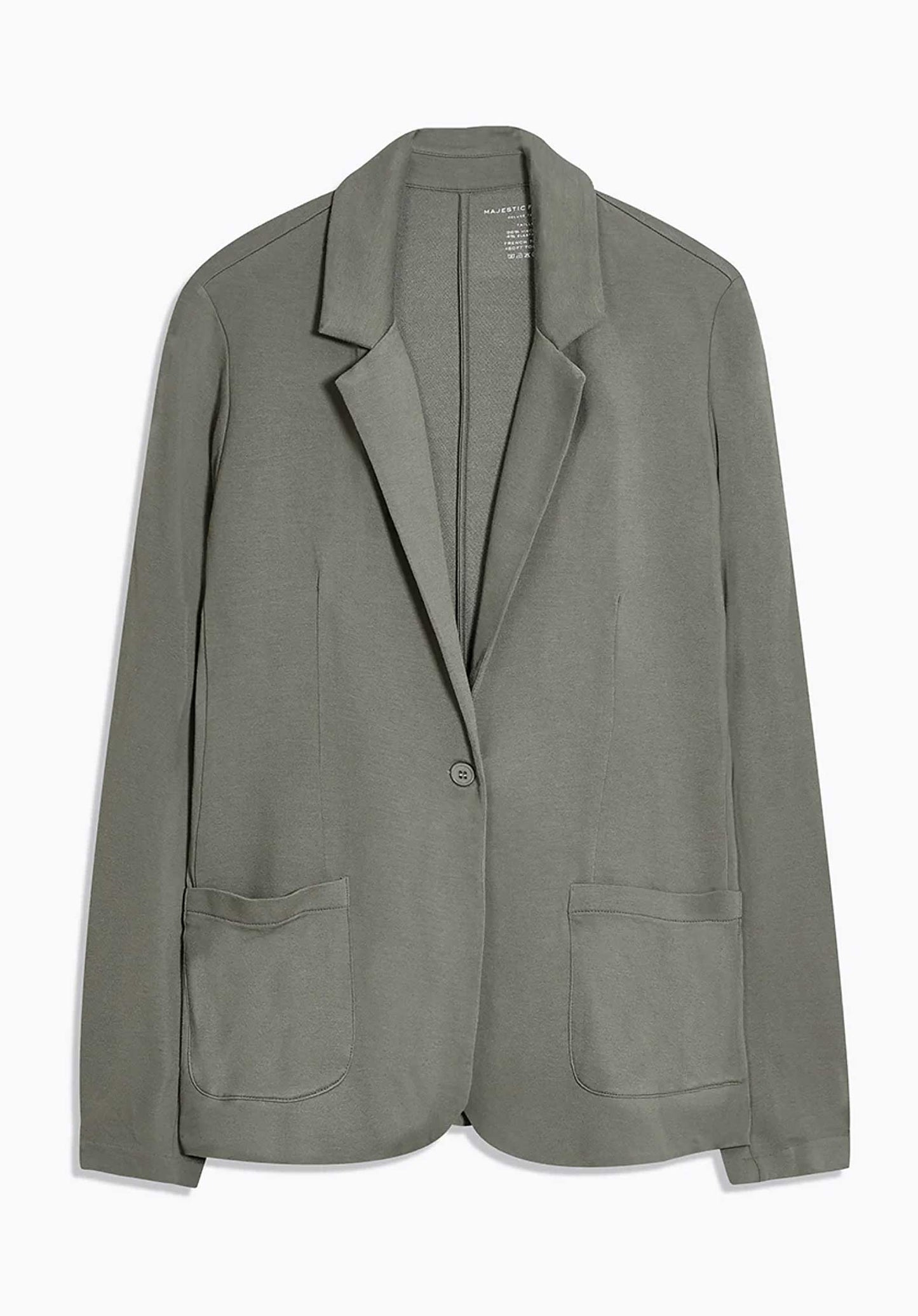 Majestic | Single-Breasted Viscose Jacket - Kaki Green Kaki-Army