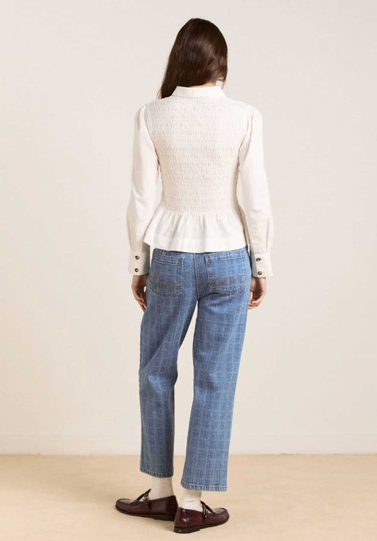 Aw25-dm-2026 Hazel Shirred White