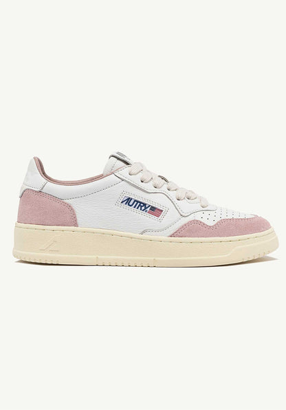 Autry | Medalist Low GS Sneaker - White with Powder Green Heel White-Powder