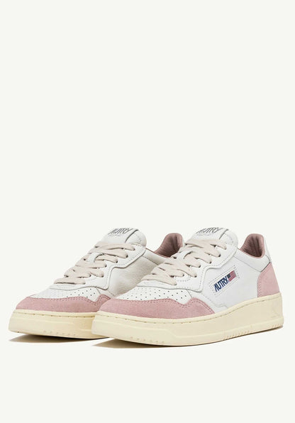 Autry | Medalist Low GS Sneaker - White with Powder Green Heel White-Powder