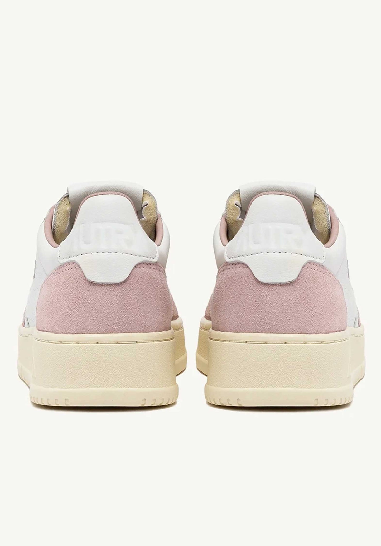 Autry | Medalist Low GS Sneaker - White with Powder Green Heel White-Powder