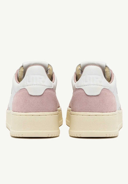 Autry | Medalist Low GS Sneaker - White with Powder Green Heel White-Powder