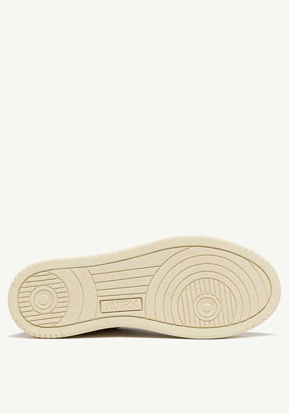 Autry | Medalist Low GS Sneaker - White with Powder Green Heel White-Powder