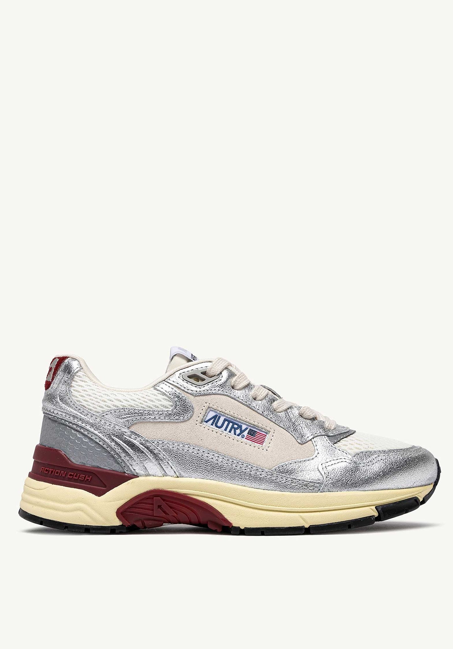 Autry | Hyperway Low Sneaker - Silver & Syrah Silver-Syrah