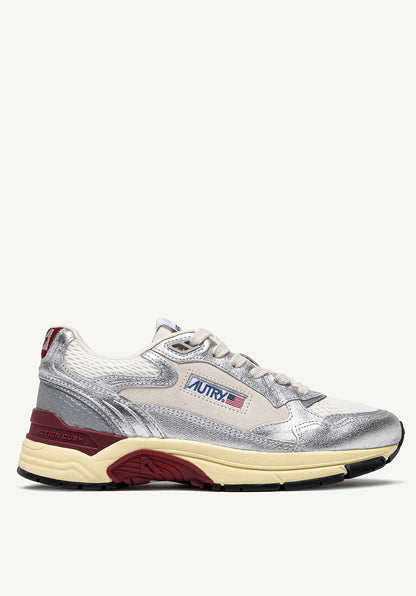 Autry | Hyperway Low Sneaker - Silver & Syrah Silver-Syrah