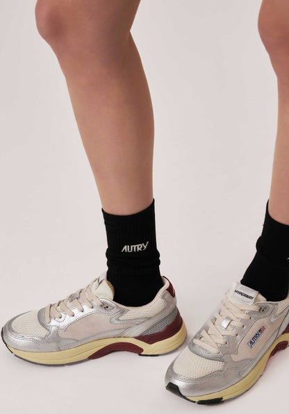 Autry | Hyperway Low Sneaker - Silver & Syrah Silver-Syrah