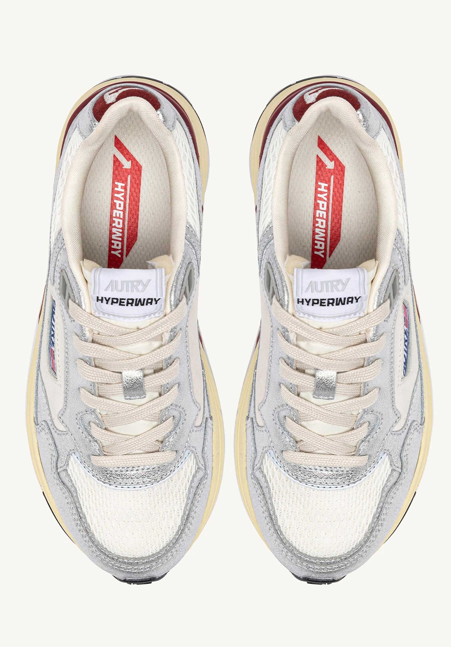 Autry | Hyperway Low Sneaker - Silver & Syrah Silver-Syrah
