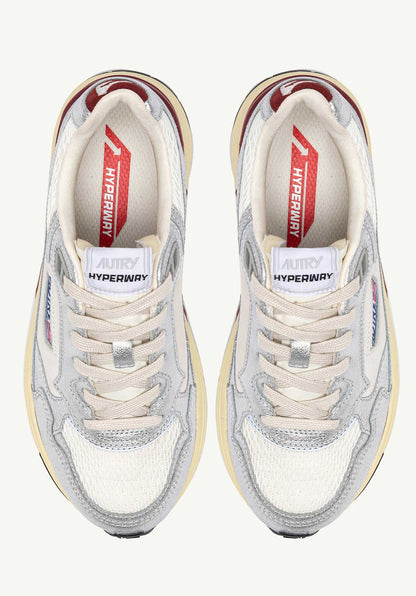 Autry | Hyperway Low Sneaker - Silver & Syrah Silver-Syrah