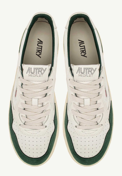 Autry | Medalist Low Sneaker - White & Green White-Green