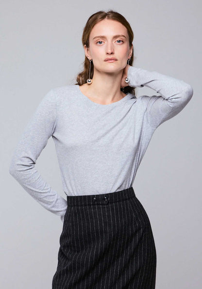 Majestic | Organic Cotton Crewneck T-Shirt Light-Heather-Grey