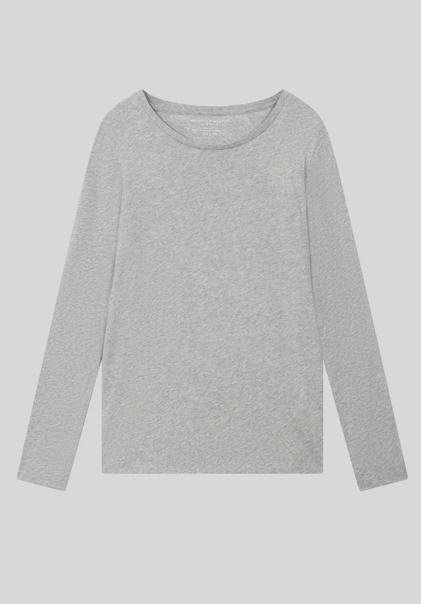Majestic | Organic Cotton Crewneck T-Shirt Light-Heather-Grey