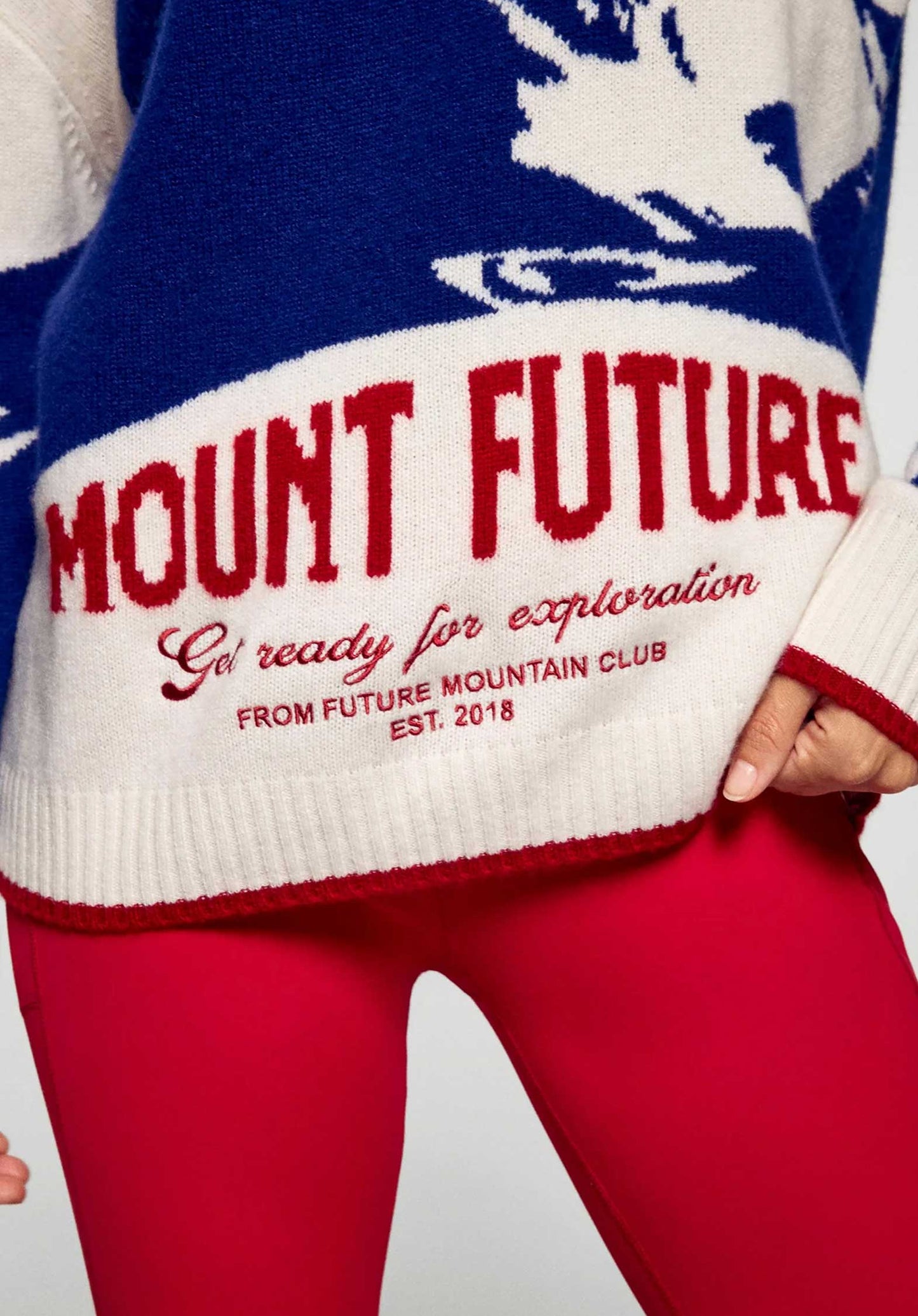 From Future | Oversized Cashmere Pullover - Mount Future Graphic Ecru