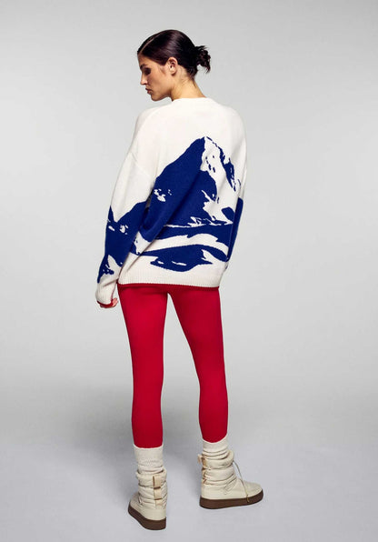 From Future | Oversized Cashmere Pullover - Mount Future Graphic Ecru