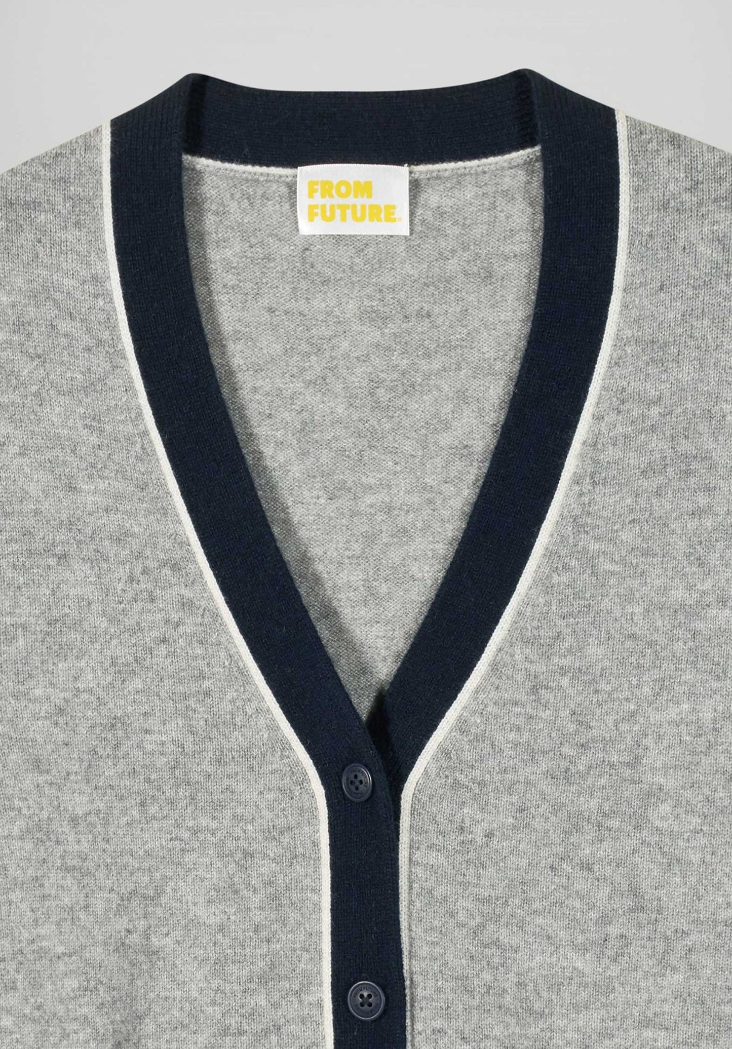 From Future | Short Cashmere Cardigan - Charcoal Gris-Chine-Fonce-F
