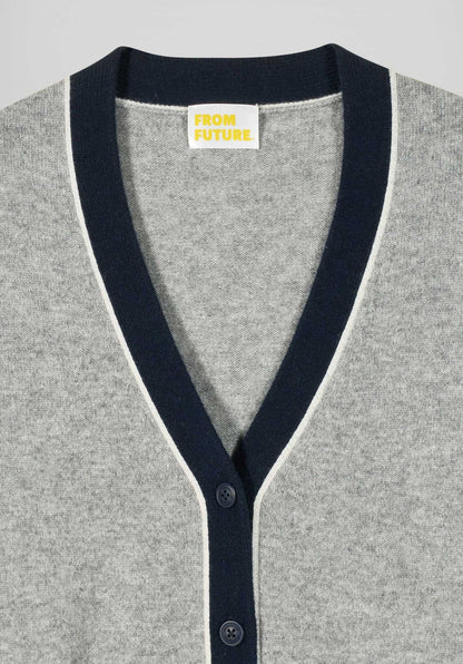 From Future | Short Cashmere Cardigan - Charcoal Gris-Chine-Fonce-F