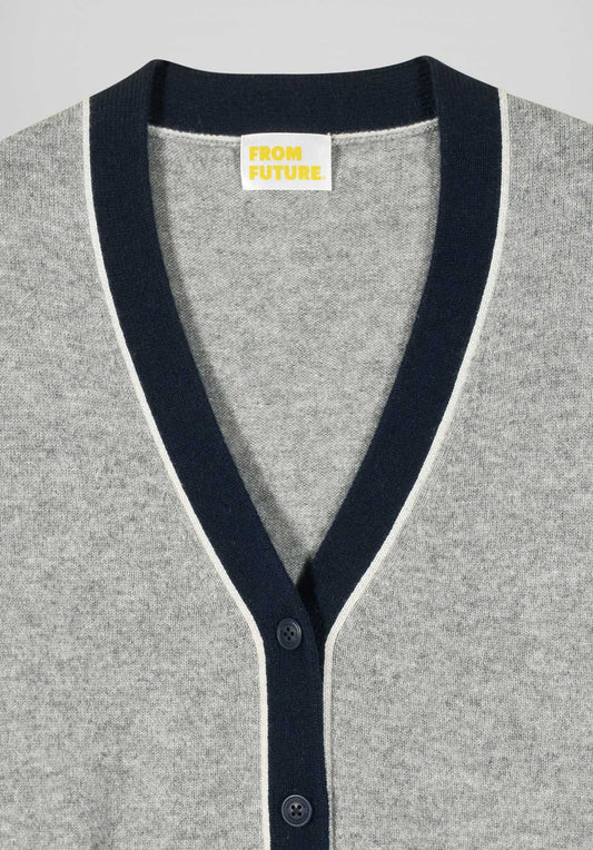 From Future | Short Cashmere Cardigan - Charcoal Gris-Chine-Fonce-F
