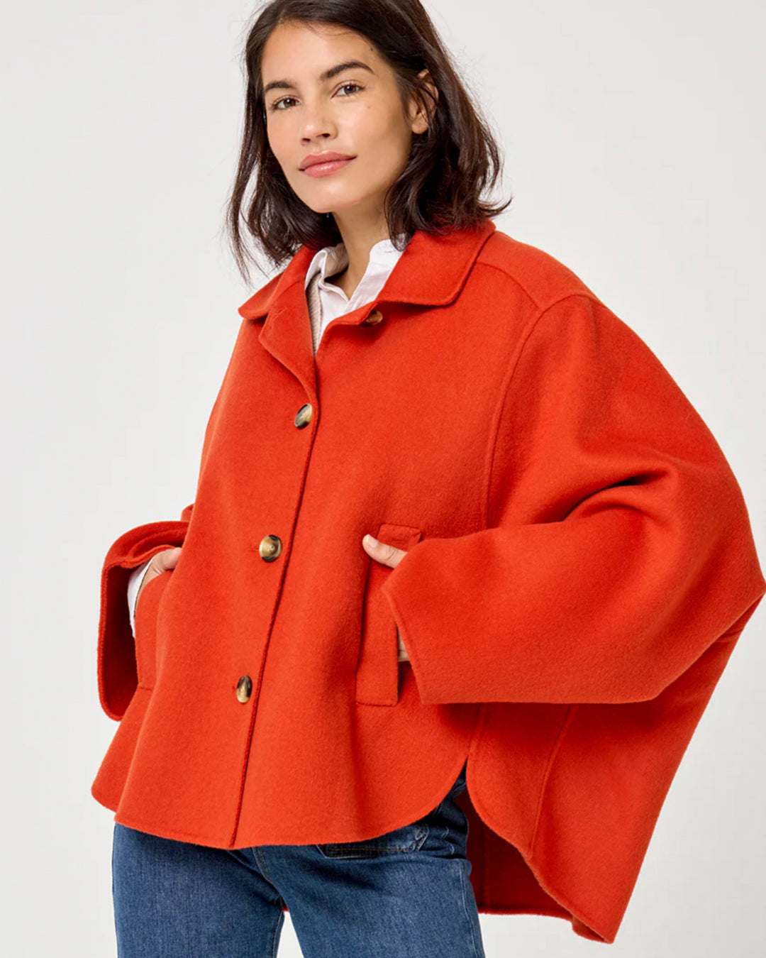 FIVE | Maya Coat in Amber - Oversized Wool Outerwear