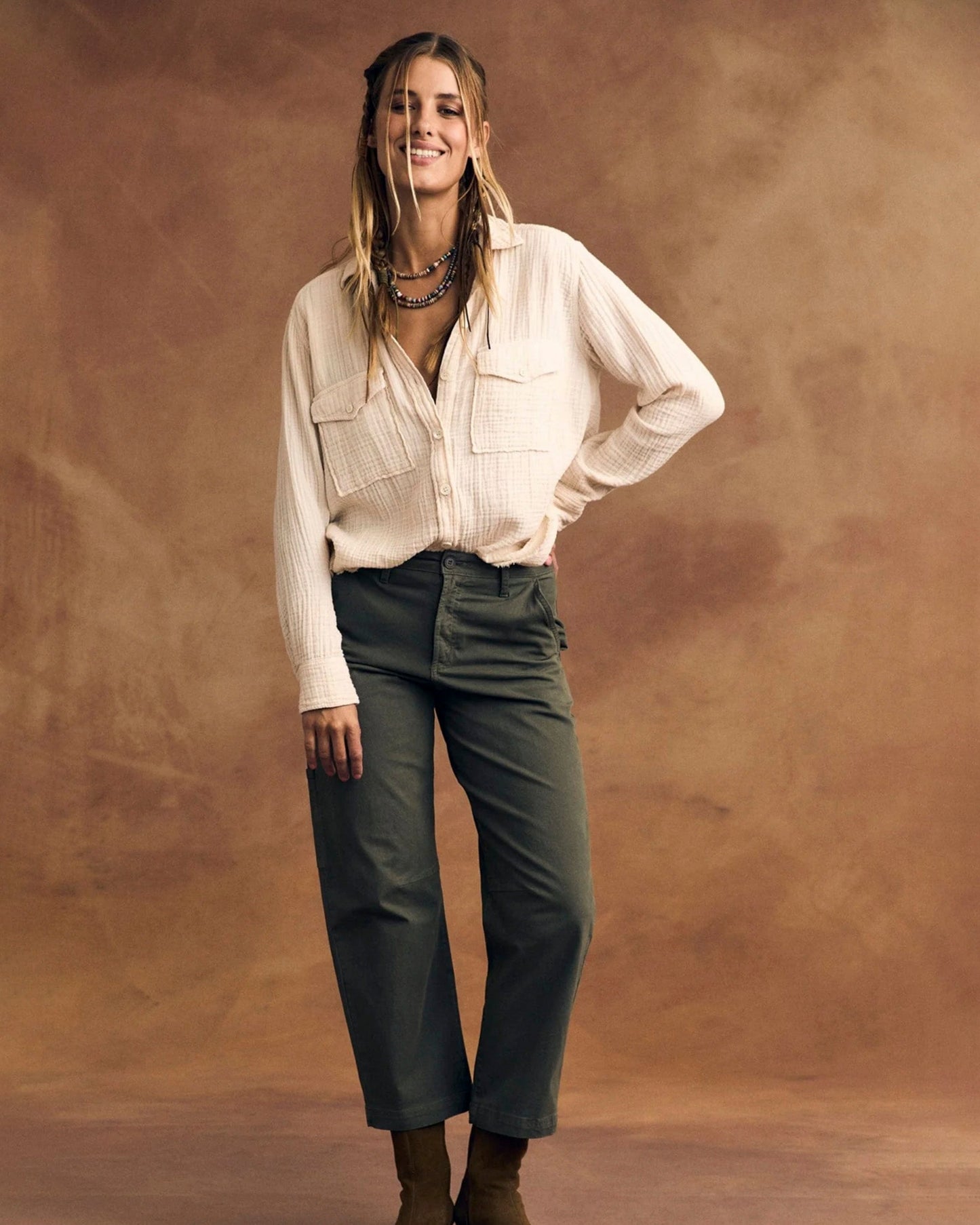 Xirena | Rancho Pant in - Cropped Barrel Leg Army-Green