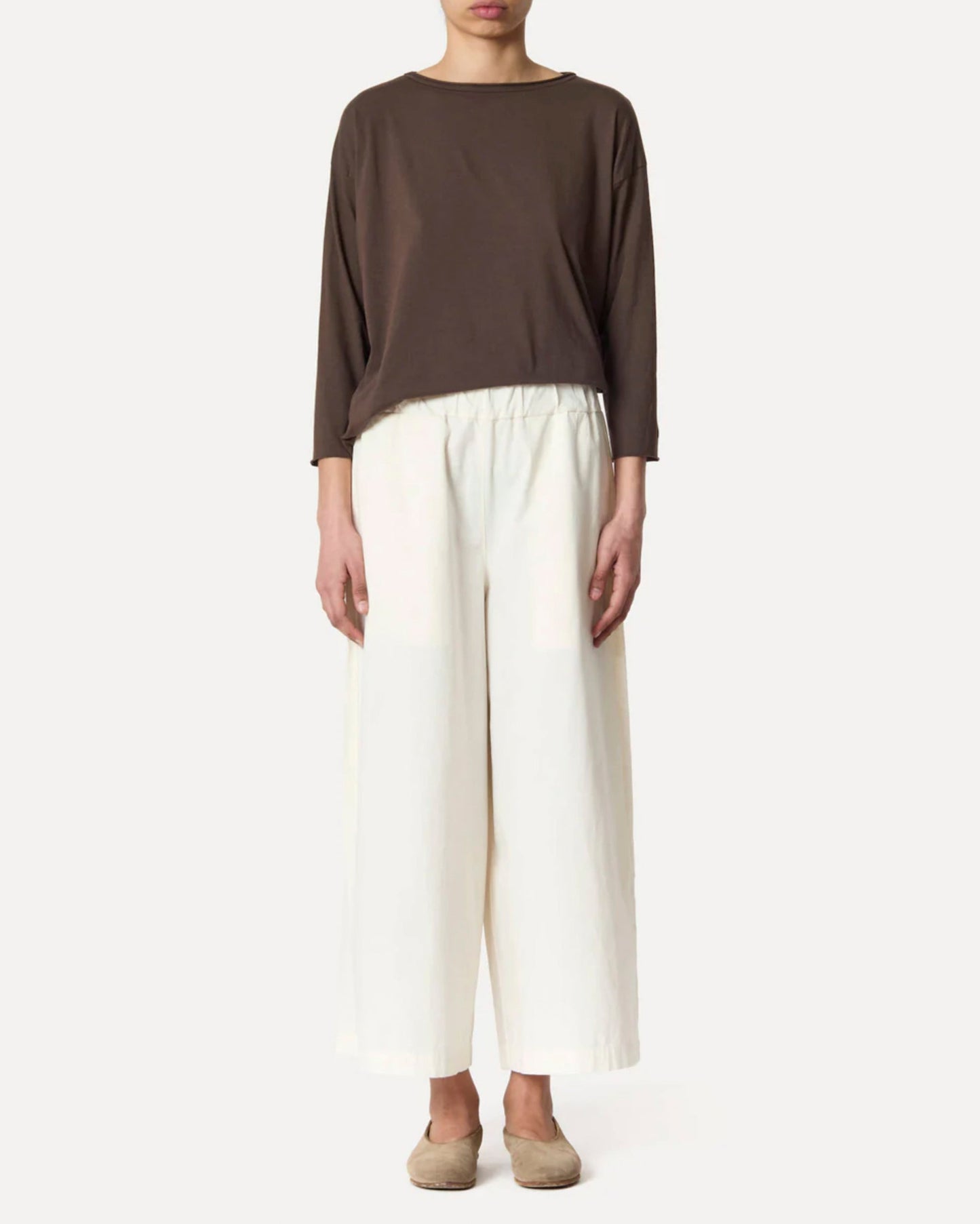 Labo Art | Tapered Poplin Pants - Ivory Avorio