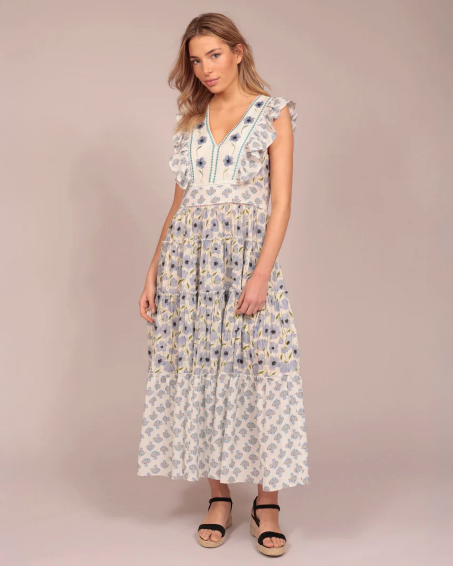 Luna Llena | Structured Column Dress - Deep Indigo