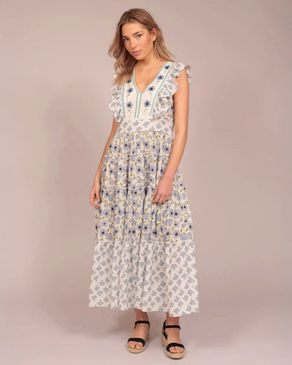 Luna Llena | Structured Column Dress - Deep Indigo