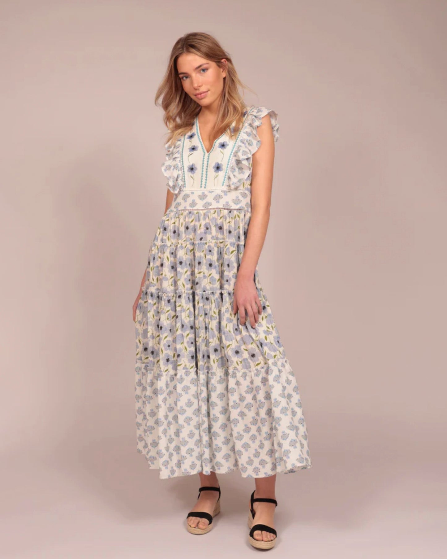 Luna Llena | Structured Column Dress - Deep Indigo