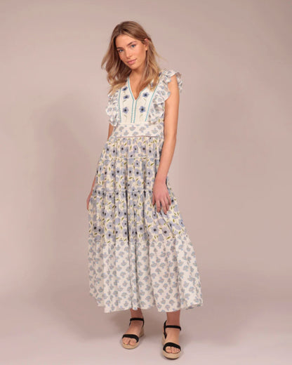 Luna Llena | Structured Column Dress - Deep Indigo
