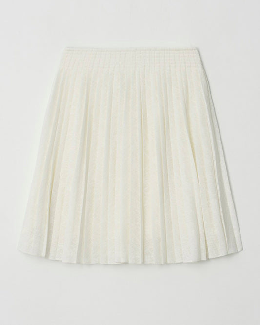 Skirt Stitch Pleat Skt Ivory