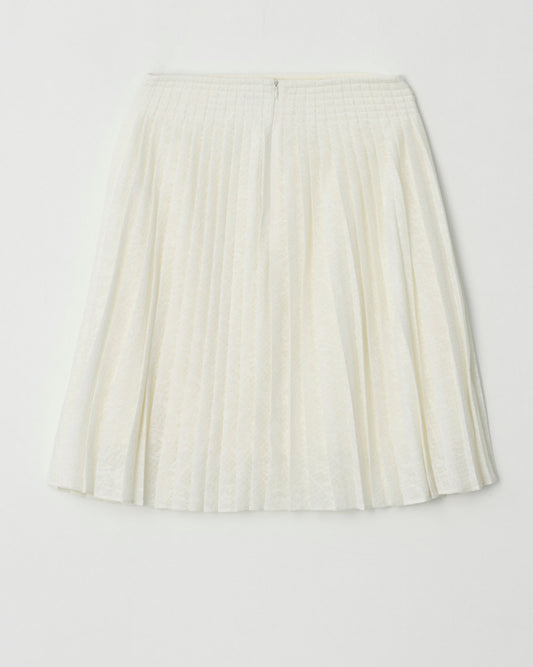 Skirt Stitch Pleat Skt Ivory