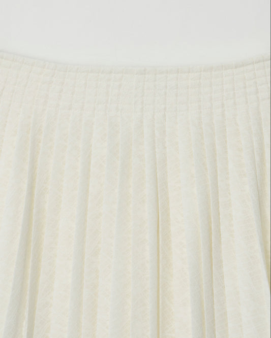 Skirt Stitch Pleat Skt Ivory