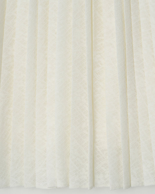 Skirt Stitch Pleat Skt Ivory
