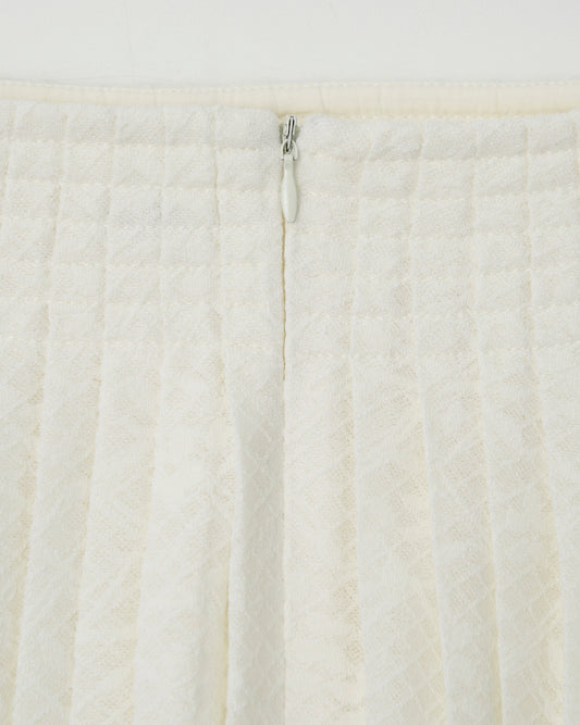 Skirt Stitch Pleat Skt Ivory