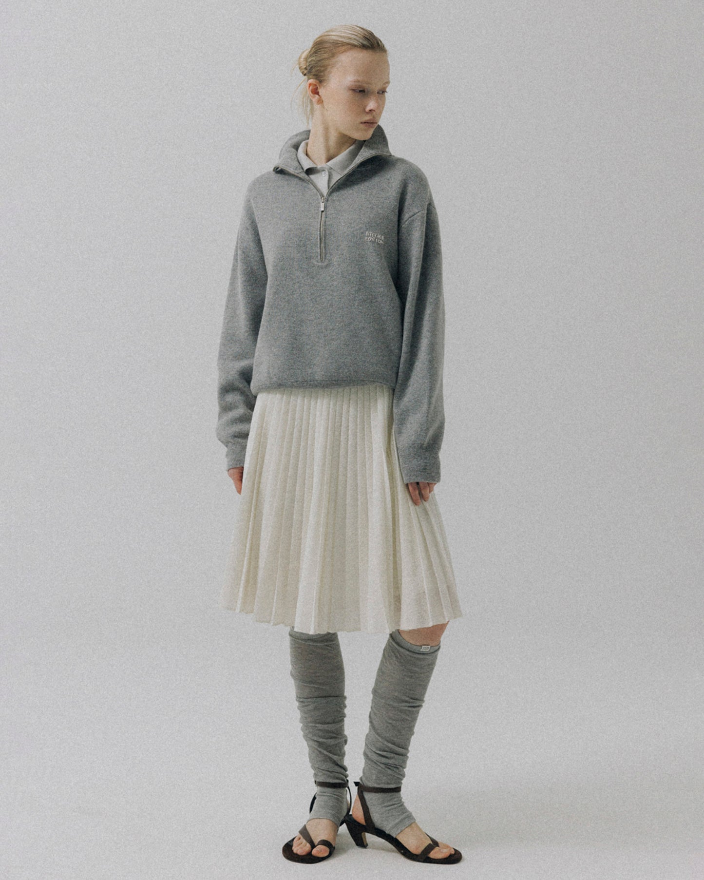 Atelier Edition | Stitch Pleat Skirt - Ivory