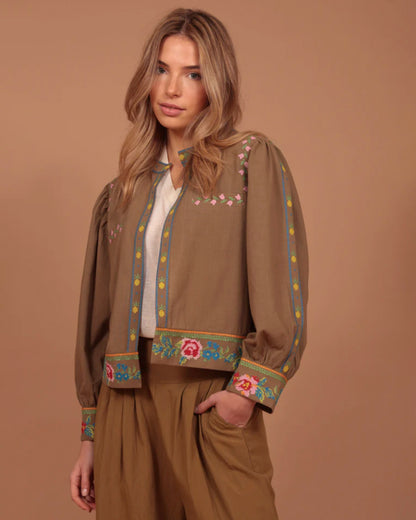 LUNA LLENA | Structured Green-Kaki Jacket - Tailored Volume